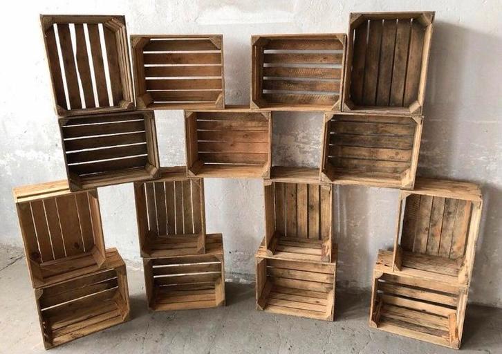 Prachtige oude fruitkisten veilingkisten beste prijs NL, Huis en Inrichting, Woonaccessoires | Kisten, Gebruikt, Minder dan 50 cm