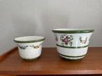 2 vintage bloempotten, Gebruikt, Rond, Binnen, Ophalen of Verzenden