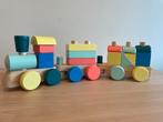 Houten speelgoedtrein (blokken- puzzel), Kinderen en Baby's, Speelgoed | Houten speelgoed, Ophalen of Verzenden, Zo goed als nieuw