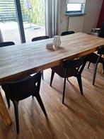 Grote eettafel met cafe stoelen., Huis en Inrichting, Tafels | Eettafels, 200 cm of meer, Zo goed als nieuw, Rechthoekig, 50 tot 100 cm