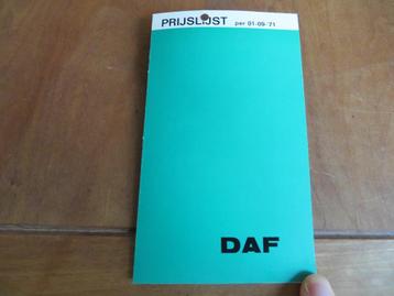 Prijslijst DAF personenauto's, DAF bestelauto 1971 beschikbaar voor biedingen