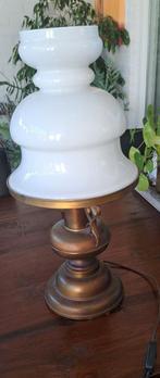 Vintage Schemerlamp met witte glazen kap, Ophalen, Gebruikt, Vintage, Glas