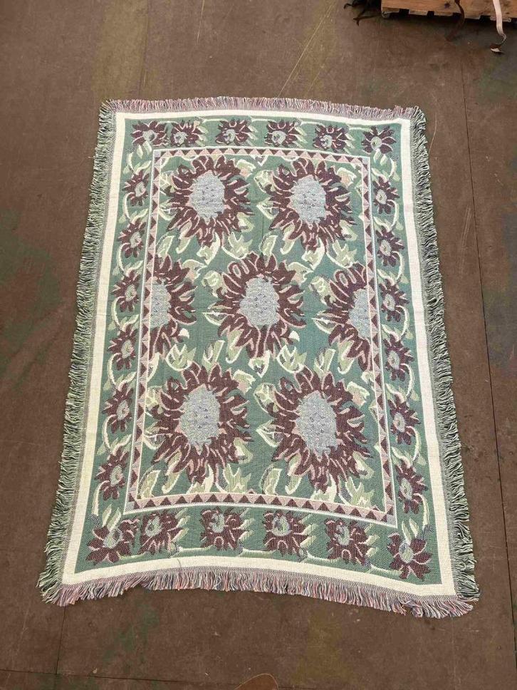 Grand foulard met zonnebloemen 158/108, Huis en Inrichting, Woonaccessoires | Plaids en Woondekens, Gebruikt, Ophalen of Verzenden
