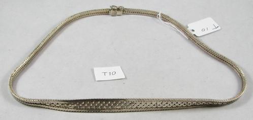 Zilveren gevlochten collier 42cm Massief 835 zilver, Sieraden, Tassen en Uiterlijk, Kettingen, Nieuw, Zilver, Zilver, Ophalen of Verzenden