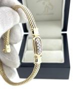 14 Karaat Gouden Milanese Armband 0.20 ct Diamant, Sieraden, Tassen en Uiterlijk, Armbanden, -, -, Ophalen of Verzenden, Zo goed als nieuw