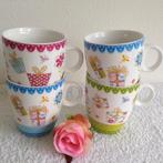 🎁4 Vrolijke SIAKI Mokken/Bekers inhoud 175 ML., Ophalen of Verzenden, Zo goed als nieuw, Overige stijlen, Kop(pen) en/of Schotel(s)