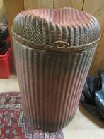 Vintage Loyd Loom ronde rieten mand met deksel, Ophalen