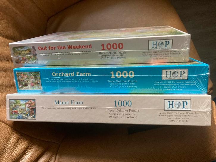 HOP puzzels- 3 x NIEUW in de seal., Hobby en Vrije tijd, Denksport en Puzzels, Zo goed als nieuw, Legpuzzel, 500 t/m 1500 stukjes