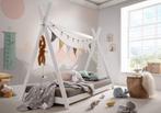 Nieuw in doos: tipi vloerbed kinderbed peuterbed hout wit 7x, Ophalen, 85 tot 100 cm, Nieuw, Matras