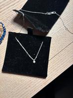 14krt. Gouden ketting met hanger diamant van siebel.., Wit, Ophalen of Verzenden, Zo goed als nieuw, Met edelsteen