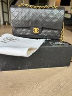 Vintage Chanel Classic Dubbel Flap Bag, Ophalen of Verzenden, Gebruikt, Zwart, Handtas