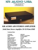 KR Audio A50 Versterker - Ring Trafo - Zelden aangeboden!, Ophalen of Verzenden, Zo goed als nieuw, 60 tot 120 watt, Overige merken