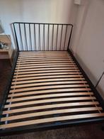 JYSK bed 140x200 cm met matras – zo goed als nieuw, Ophalen, Zwart, Tweepersoons, 140 cm
