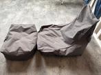 Lebel zitzak met poef, Huis en Inrichting, Zitzakken, Ophalen, Zo goed als nieuw, Grijs, Zitzak