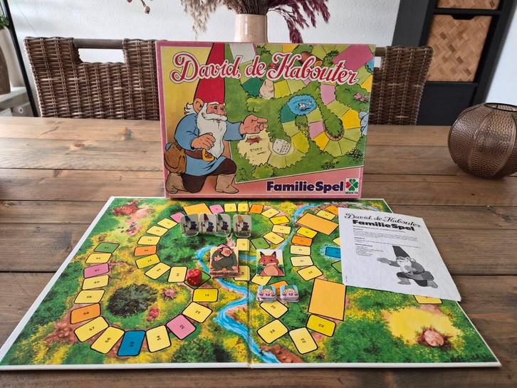 Vintage David de Kabouter Familiespel, Hobby en Vrije tijd, Gezelschapsspellen | Bordspellen, Gebruikt, Een of twee spelers, Drie of vier spelers