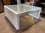 Houten/glazen bijzettafel - 90x90x40H, 45 tot 60 cm, Ophalen of Verzenden, Zo goed als nieuw, Re