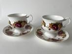 Vintage kop en schotels Fine Bone China Engeland, Ophalen of Verzenden, Zo goed als nieuw, Porselein, Kop en/of schotel