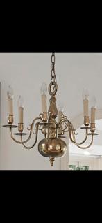 prachtige zware messing kroonluchter 6 arms kerk kwaliteit, Ophalen, Zo goed als nieuw, Metaal, Klassiek