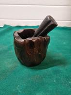 houten mortier vijzelmet stamper, Huis en Inrichting, Woonaccessoires | Overige, Ophalen of Verzenden, 'T Olde Gre-j, Info@toldegrej.nl