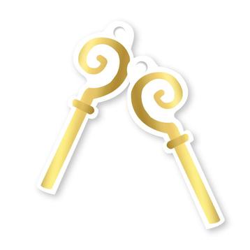 Cadeaulabel staf van Sinterklaas - 2 stuks beschikbaar voor biedingen