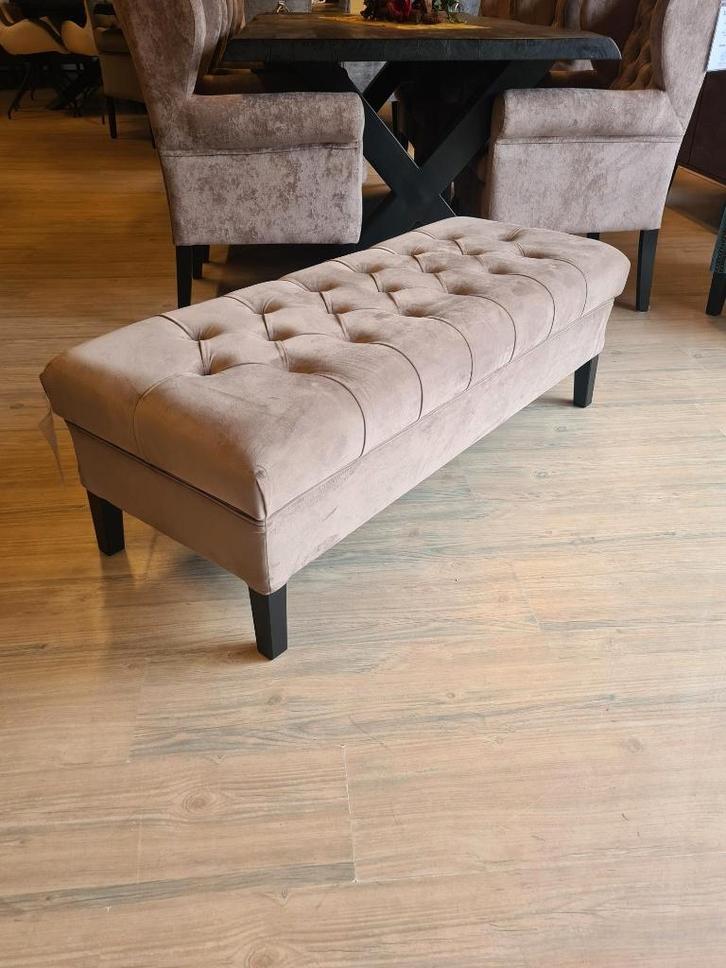 *OPRUIMING* Hocker Eetkamerbank 120x50 cm €279,- NU €249,- 4, Huis en Inrichting, Banken | Voetenbanken en Poefen, Nieuw, 50 tot 75 cm