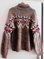 Vintage grof gebreide wollen trui S M, Ophalen of Verzenden, Gedragen, Maat 38/40 (M), Beige