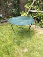 Antieke Franse bistrotafel cafétafel tuin tafel patina, Tuin en Terras, Tuintafels, Ophalen of Verzenden, Gebruikt, Rond, Metaal