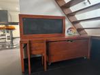 Kinder bureau - buro met stoel, opbergkist en krijtbord, Ophalen, Gebruikt