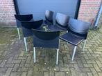 6x Leolux Myto eetkamerstoelen, Ophalen, Kunststof, Zwart, Zo goed als nieuw