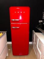 Originele SMEG Koelkast met Vriesvak Rood, Ophalen, Gebruikt, 200 liter of meer, 60 cm of meer