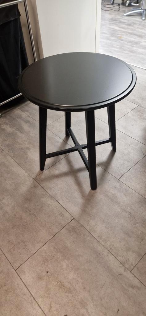 Zwarte Bijzettafel - Ronde Vorm, Huis en Inrichting, Tafels | Bijzettafels, Gebruikt, Rond, 45 tot 60 cm, Minder dan 55 cm, Hout