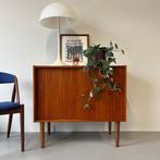 - Vintage schuifdeurkast, teak, Deens -, Ophalen of Verzenden, ., ., .