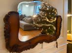 Oude houten spiegel 80x52 centimeter, Antiek en Kunst, Ophalen, Overige vormen, 50 tot 100 cm, Minder dan 100 cm
