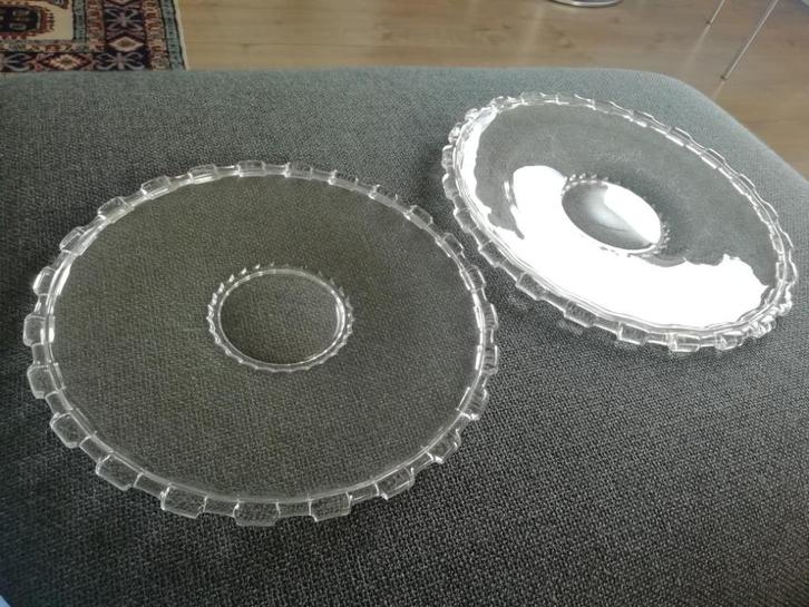 Art deco glas (serveer) platen (Heisey/Vsl?), Antiek en Kunst, Antiek | Glas en Kristal, Ophalen