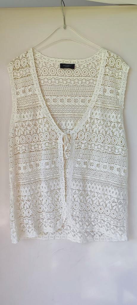 Bexleys woman katoenen wit kanten katoenen vestje, mt M/L, Kleding | Dames, Truien en Vesten, Zo goed als nieuw, Maat 38/40 (M)
