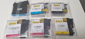 Complete set ink cartridges LC-985 voor Brother printer beschikbaar voor biedingen