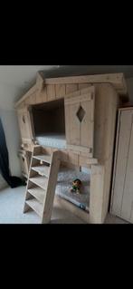 Stapelbed steigerhout met bureautje, bieden vanaf 100 euro, Ophalen, Zo goed als nieuw, Stapelbed