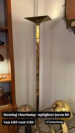 Vloerlamp messing uplighter 1980, Overige materialen, 100 tot 150 cm, Ophalen of Verzenden, Zo goed als nieuw