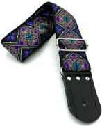 GBStof014 Gitaarband zwart paars turkoise bohemian 137cm, Verzenden, Nieuw, Elektrische gitaar