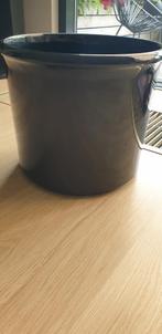 Zwarte geglazuurde plantenpot voor binnen, Tuin en Terras, Bloempotten, Gebruikt, Rond, Binnen, Minder dan 40 cm