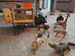 Schleich safari truck en helikopter met 3 extra dieren, Ophalen of Verzenden, Zo goed als nieuw
