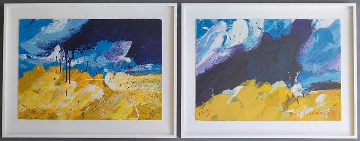 Jan Cremer - Provence 1 & II - 2 x ingelijste en gesigneerd, Antiek en Kunst, Kunst | Litho's en Zeefdrukken, Ophalen