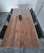 Pandora Teakhouten Eettafel 220x100cm + Maatglas, Ophalen of Verzenden, Nieuw, 6 tot 8 stoelen