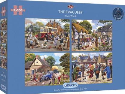 Gibsons - The Evacuees - 4x500 stukjes, Hobby en Vrije tijd, Denksport en Puzzels, Nieuw, Legpuzzel, 500 t/m 1500 stukjes, Ophalen of Verzenden