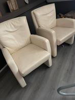2 Leren Fauteuils op Wielen, Ophalen, Gebruikt, Minder dan 75 cm, Leer