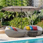 Dubbele Parasol 460x270 Koffie, Verzenden, Nieuw, 2 tot 3 meter, Stokparasol