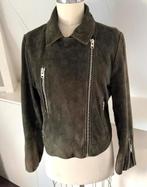 TOPSHOP groen suede jack jas rits nieuwstaat 42 CHCS, Maat 42/44 (L), Ophalen of Verzenden, Zo goed als nieuw, Topshop Bijenkorf