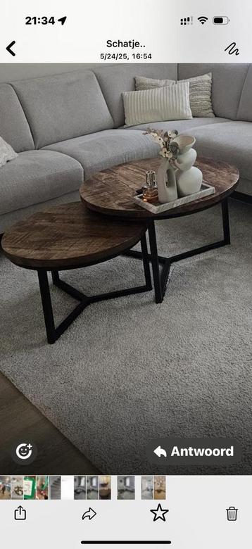 leuke hardhouten salontafeltjes