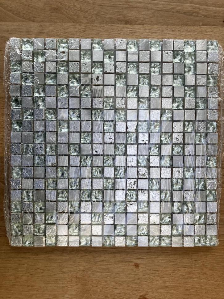 Silver mix mozaik-tegels 29,5x29,5, Doe-het-zelf en Verbouw, Tegels, Nieuw, Wandtegels, Overige materialen, 20 tot 40 cm, 20 tot 40 cm