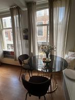 Tafel rookglas (evt ook stoelen), Ophalen, Gebruikt, Rond, Vier personen